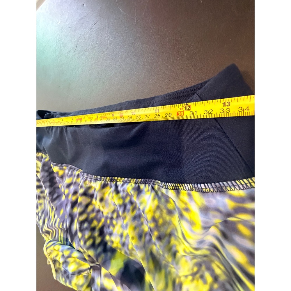 Nike Running Shorts Women Size S Blue Yellow Abstract Print Stretch Athletic Gym - Picture 5 of 7